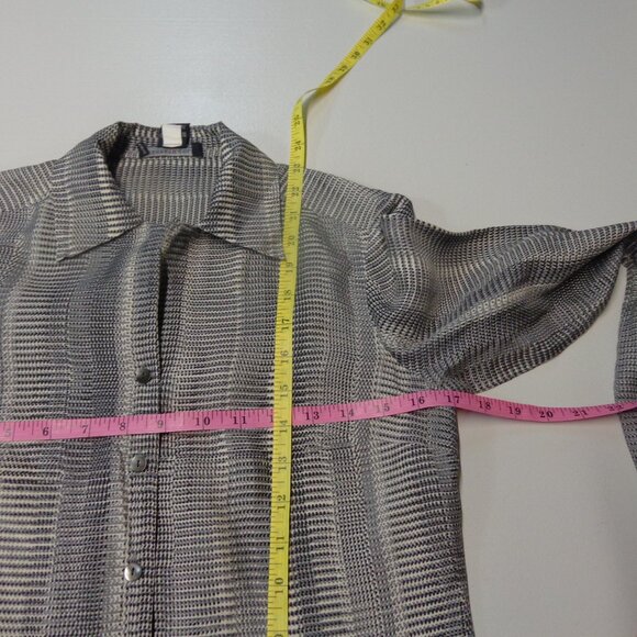 Kenneth Cole New York Size 4 100% Silk Blouse Black/White - Picture 12 of 16